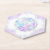 Lichte paarse sneeuwvlok & Glinsterend Hart Kartonnen Onderzetters (Schuin)