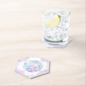 Lichte paarse sneeuwvlok & Glinsterend Hart Kartonnen Onderzetters (Insitu)