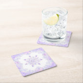 Lichte paarse sneeuwvlok & Glinsterend Hart Kartonnen Onderzetters (Insitu)