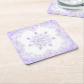 Lichte paarse sneeuwvlok & Glinsterend Hart Kartonnen Onderzetters (Schuin)