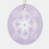 Lichte paarse sneeuwvlok & Glinsterend Hart Keramisch Ornament (Links)