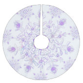 Lichte paarse sneeuwvlok & Glinsterend Hart Kerstboom Rok (Voorkant)