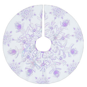 Lichte paarse sneeuwvlok & Glinsterend Hart Kerstboom Rok