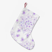 Lichte paarse sneeuwvlok & Glinsterend Hart Kleine Kerstsok (Voorkant (Hangend))