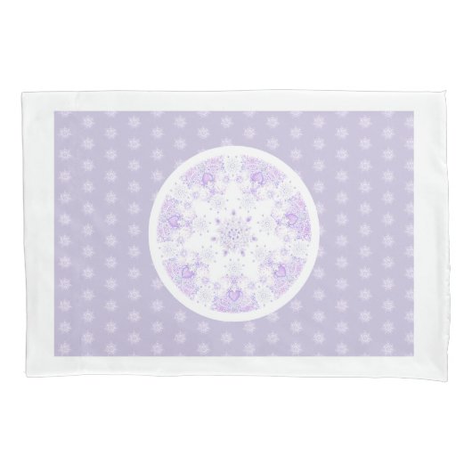 Lichte paarse sneeuwvlok & Glinsterend Hart Kussensloop (Voorkant)