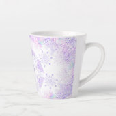 Lichte paarse sneeuwvlok & Glinsterend Hart Latte Mok (Rechts)