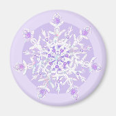 Lichte paarse sneeuwvlok & Glinsterend Hart Magneet (Voorkant)