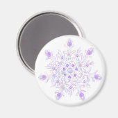 Lichte paarse sneeuwvlok & Glinsterend Hart Magneet (Voorkant / Achterkant)