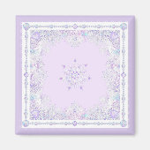 Lichte paarse sneeuwvlok & Glinsterend Hart Magneet (Voorkant)