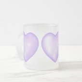 Lichte paarse sneeuwvlok & Glinsterend Hart Matglas Koffiemok (Voorkant links)