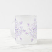 Lichte paarse sneeuwvlok & Glinsterend Hart Matglas Koffiemok (Voorkant links)