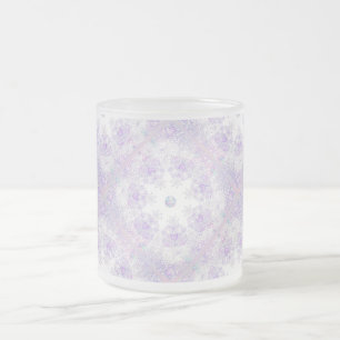 Lichte paarse sneeuwvlok & Glinsterend Hart Matglas Koffiemok