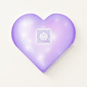 Lichte paarse sneeuwvlok & Glinsterend Hart Notitieboek (Achterkant)