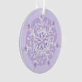 Lichte paarse sneeuwvlok & Glinsterend Hart Ornament (voorkant)