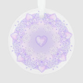 Lichte paarse sneeuwvlok & Glinsterend Hart Ornament (achterkant)