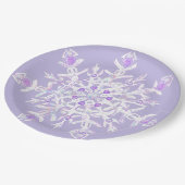 Lichte paarse sneeuwvlok & Glinsterend Hart Papieren Bordje (Gekanteld)
