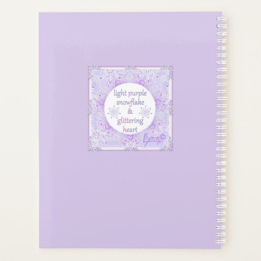 Lichte paarse sneeuwvlok & Glinsterend Hart Planner (Achterkant)
