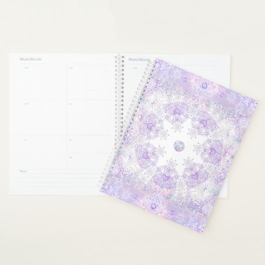 Lichte paarse sneeuwvlok & Glinsterend Hart Planner (Display)