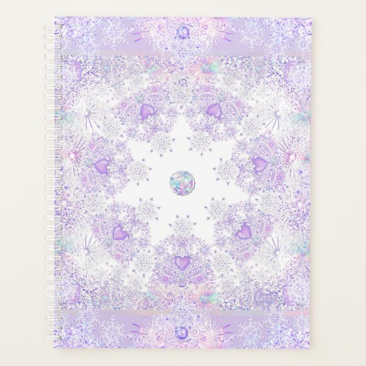 Lichte paarse sneeuwvlok & Glinsterend Hart Planner (Voorkant)