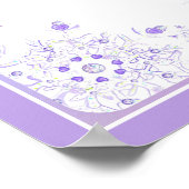 Lichte paarse sneeuwvlok & Glinsterend Hart Poster (Hoek)