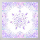 Lichte paarse sneeuwvlok & Glinsterend Hart Poster (Voorkant)