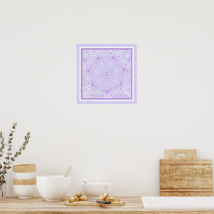 Lichte paarse sneeuwvlok & Glinsterend Hart Poster