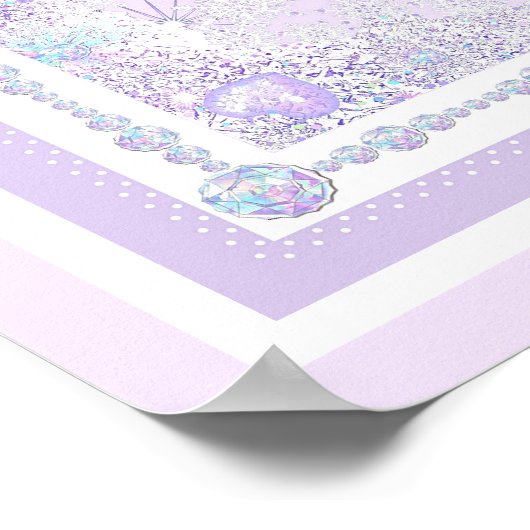 Lichte paarse sneeuwvlok & Glinsterend Hart Poster (Hoek)