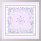 Lichte paarse sneeuwvlok & Glinsterend Hart Poster (Voorkant)