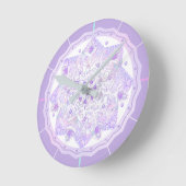 Lichte paarse sneeuwvlok & Glinsterend Hart Ronde Klok (Hoek)