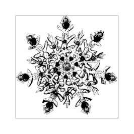 Lichte paarse sneeuwvlok & Glinsterend Hart Rubberstempel