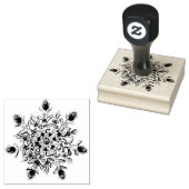 Lichte paarse sneeuwvlok & Glinsterend Hart Rubberstempel (Gestempeld)