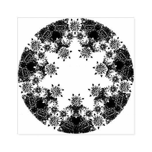 Lichte paarse sneeuwvlok & Glinsterend Hart Rubberstempel (Afrduk)