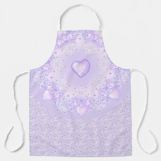 Lichte paarse sneeuwvlok & Glinsterend Hart Schort (Voorkant)