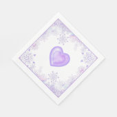 Lichte paarse sneeuwvlok & Glinsterend Hart Servet (Hoek)