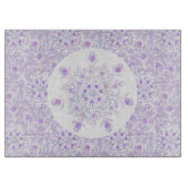 Lichte paarse sneeuwvlok & Glinsterend Hart Snijplank (Voorkant)
