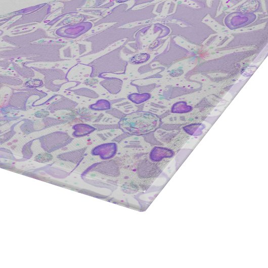 Lichte paarse sneeuwvlok & Glinsterend Hart Snijplank (Hoek)