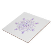Lichte paarse sneeuwvlok & Glinsterend Hart Tegeltje (Zijkant)