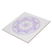 Lichte paarse sneeuwvlok & Glinsterend Hart Tegeltje (Zijkant)