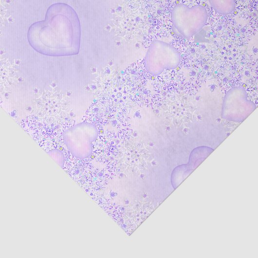 Lichte paarse sneeuwvlok & Glinsterend Hart Tissuepapier (Detail)