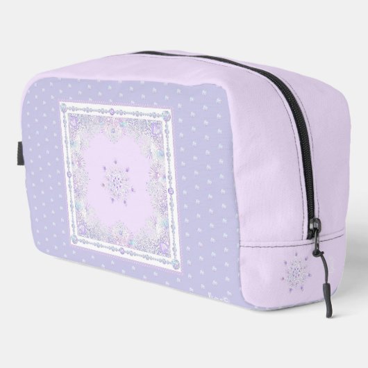 Lichte paarse sneeuwvlok & Glinsterend Hart Toilettasje (Rechterhoek)