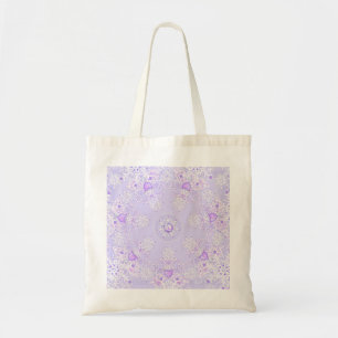 Lichte paarse sneeuwvlok & Glinsterend Hart Tote Bag