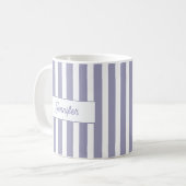 Lichte Paarse Streep Monogram Koffiemok (Voorkant links)