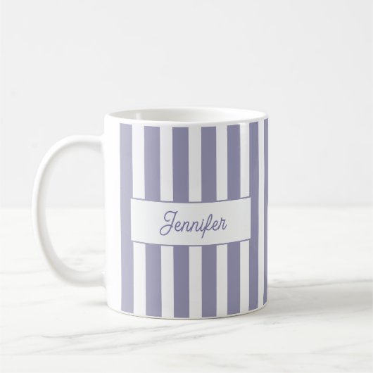 Lichte Paarse Streep Monogram Koffiemok (Links)