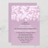 Lichte paarse String Lights bruiloft uitnodigingen (Voorkant / Achterkant)