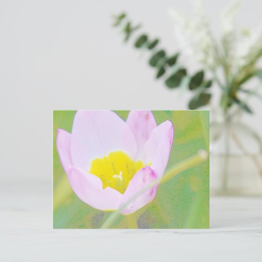 lichte paarse tulpenbloem briefkaart (Staand voorkant)