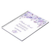Lichte Paarse usty Blue Floral Wedding Planner Notitieboek (Linkerzijde)