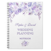 Lichte Paarse usty Blue Floral Wedding Planner Notitieboek (Voorkant)