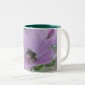 Lichte Paarse ventilator met bijen Tweekleurige Koffiemok (Voorkant rechts)