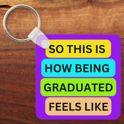 Lichte paarse vierkante sleutelhanger SO_THIS_IS_H (Voorkant)