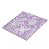 Lichte Paarse vogels op Thistle Floral Woodland Tegeltje (Zijkant)